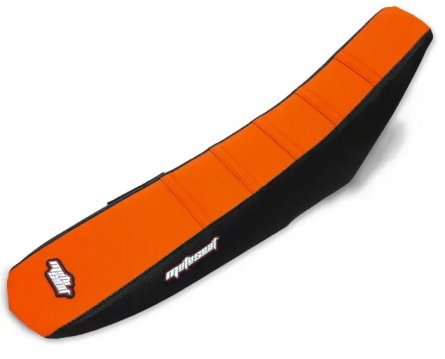 Moto Seat, Ribbat Överdrag, Orange/Svart - KTM 65 09-15