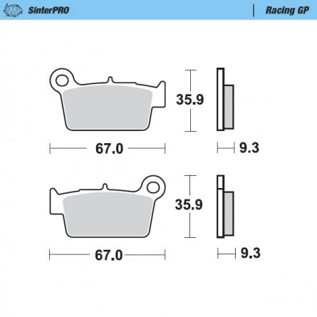 Moto-Master, Bromsbelägg Sinterpro Racing GP, BAK, Kawasaki 07-16 KLX450, 19-26 KX450, 06-18 KX450F, 24-26 KX450X, 19-26 KX250, 
