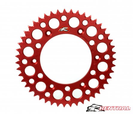 Renthal, Bakdrev, 520, 48, RÖD, Honda 02-25 CRF450R, 26 CRF450R, 05-18 CRF450X, 78-07 CR250R, 04-26 CRF250R, 04-19 CRF250X, 84-0