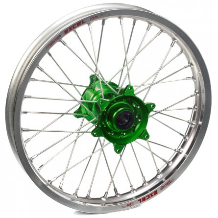 Haan Wheels, Komplett Hjul, 2,15, 19", BAK, SILVER GRÖN, Kawasaki 19-26 KX450, 06-18 KX450F, 24-26 KX450X, 03-08 KX250, 19-26 KX