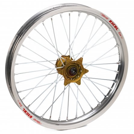 Haan Wheels, Komplett Hjul, 1,60, 21", FRAM, SILVER BRONS, Kawasaki 19-26 KX450, 24-26 KX450X, 21-26 KX250, 24-26 KX250X