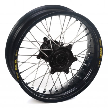 Haan Wheels, Komplett Hjul SM, 5,50, 17", BAK, SVART, Yamaha 03-20 WR450F, 03-08 YZ450F, 99-07 WR250, 17-19 WR250, 01-24 WR250F,