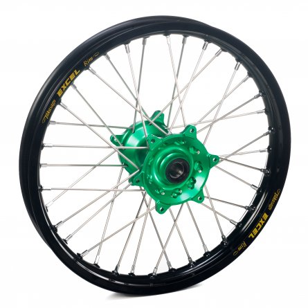 Haan Wheels, Komplett Hjul, 1,60, 14", BAK, SVART GRÖN, Kawasaki 01-26 KX85, 97-00 KX80