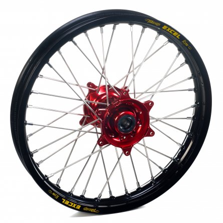 Haan Wheels, Komplett Hjul, 1,60, 10", BAK, SVART RÖD, KTM 24-27 50 SX, Husqvarna 27 TC 65, 24-25 TC 50, 26 TC 50, GasGas 24 MC 