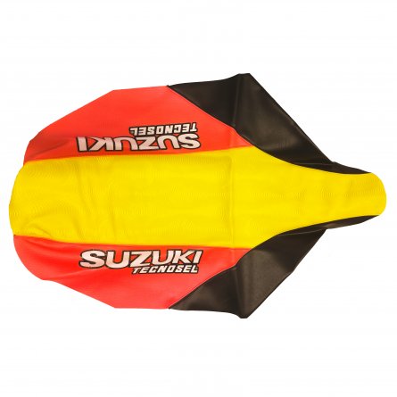 Tecno-X, Sadelöverdrag, RM 125-250, 1997 Rosa-Gul, Suzuki 96-00 RM250, 96-00 RM125