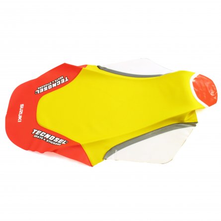Tecno-X, Sadelöverdrag, RM 125, 96-00 Gul/Röd, Suzuki 96-00 RM125