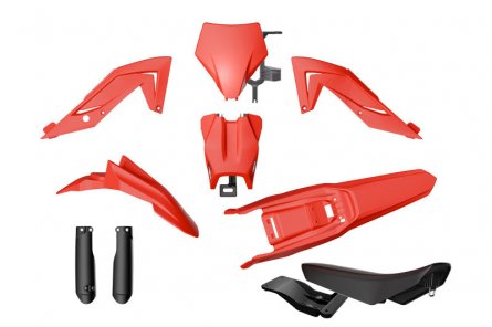 Rtech, Plastkit, Revolution ink sadel, SVART RÖD, TALARIA 23-25 STING